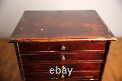 Antique Watchmakers Cabinet wood Apothecary Industrial Multi Drawer brass knobs