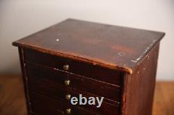 Antique Watchmakers Cabinet wood Apothecary Industrial Multi Drawer brass knobs