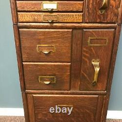 Antique Weis Oak Library Filing Cabinet
