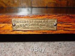 Antique West Gum Co oak chewing gum counter top display case-15433