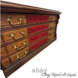 Antique Willimantic victorian Birdseye spool cabinet four drawer country store
