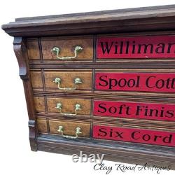 Antique Willimantic victorian Birdseye spool cabinet four drawer country store