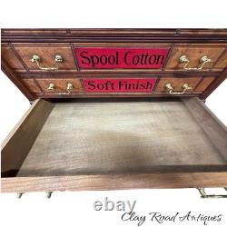 Antique Willimantic victorian Birdseye spool cabinet four drawer country store