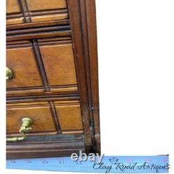 Antique Willimantic victorian Birdseye spool cabinet four drawer country store