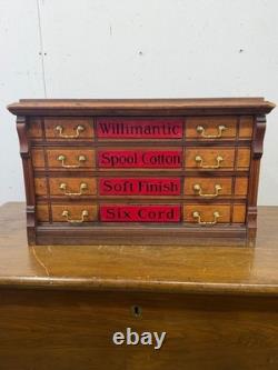 Antique Willimantic victorian Birdseye spool cabinet four drawer country store