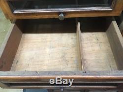 Antique Wood 26 Drawer / Glass Front Apothecary General Store Seed Candy Cabinet