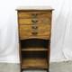 Antique Wood 4 Drawer Music Cabinet Chest Shelf