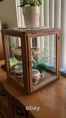 Antique Wood And Glass Curio Cabinet