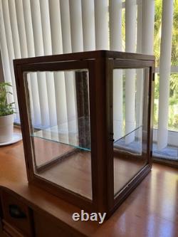 Antique Wood And Glass Curio Cabinet