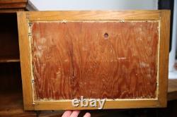 Antique Wood Apothecary Cabinet General Store Painted Glass Display Vintage Oak