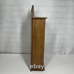 Antique Wood Apothecary Spice Cabinet 9 Metal Labeled Drawers 18.5 x 10