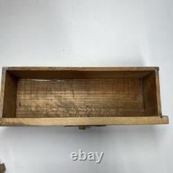 Antique Wood Apothecary Spice Cabinet 9 Metal Labeled Drawers 18.5 x 10