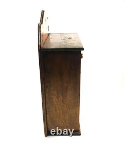 Antique Wood Apothecary Spice Cabinet Primitive 8 Labeled Drawers 17 x 11