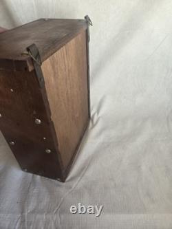 Antique Wood/Ceramic Apothecary Spice Cabinet 8 Drawers
