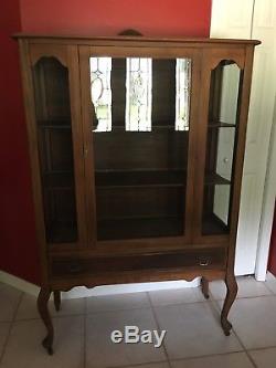 Antique Wood China/Curio Cabinet On Casters Local Pickup Only