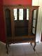 Antique Wood China/curio Cabinet On Casters Local Pickup Only