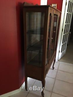 Antique Wood China/Curio Cabinet On Casters Local Pickup Only