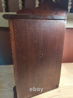 Antique Wood Corner Curio Cabinet Apothecary Cupboard WithKey