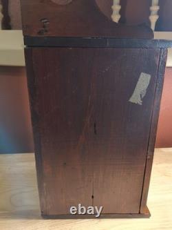 Antique Wood Corner Curio Cabinet Apothecary Cupboard WithKey