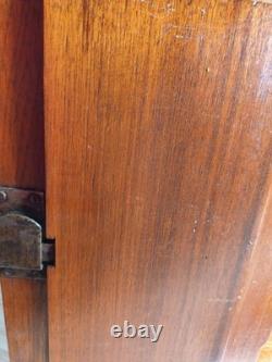 Antique Wood Corner Curio Cabinet Apothecary Cupboard WithKey