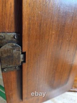 Antique Wood Corner Curio Cabinet Apothecary Cupboard WithKey