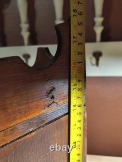 Antique Wood Corner Curio Cabinet Apothecary Cupboard WithKey