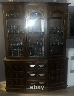 Antique Wood Curio China Cabinet