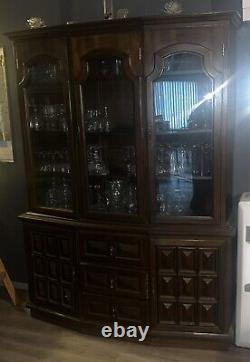 Antique Wood Curio China Cabinet