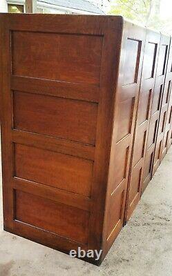 Antique Wood File Cabinet Set Library Bureau Sole Makers 7 units 4 Drawers Each