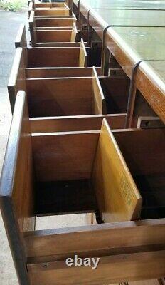 Antique Wood File Cabinet Set Library Bureau Sole Makers 7 units 4 Drawers Each