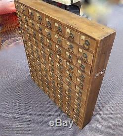 Antique Wood-Framed 96 DRAWER Cabinet. Store Hardware, Toys, Jewelry. 29 Tall. 1900