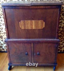 Antique Wood Liquor Cabinet/Bar