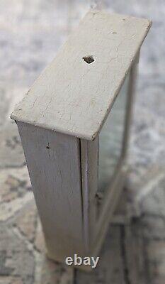 Antique Wood Medicine Bevel Mirror Cabinet withShelf Hangs & Stands 22x15 Sturdy