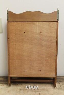 Antique Wood Medicine Cabinet with Towel Bar