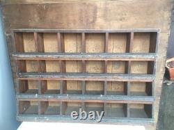 Antique Wood Primitive Cubby Cabinet General Store Rare