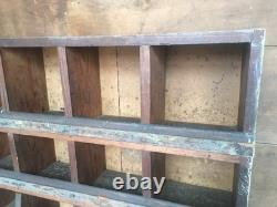 Antique Wood Primitive Cubby Cabinet General Store Rare