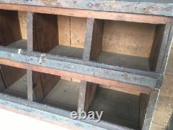 Antique Wood Primitive Cubby Cabinet General Store Rare