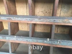 Antique Wood Primitive Cubby Cabinet General Store Rare