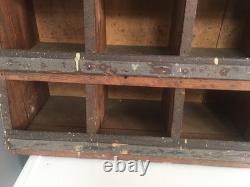 Antique Wood Primitive Cubby Cabinet General Store Rare
