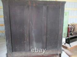 Antique Wood Primitive Postal Cupboard Cabinet Pull Out Board Detailing