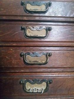 Antique Wood Small Chest Drawers/Cabinet Apothecary/Industrial/Printers/Filing