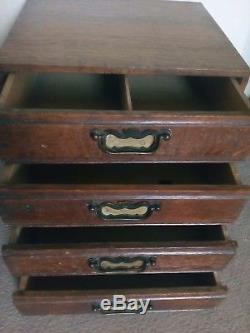 Antique Wood Small Chest Drawers/Cabinet Apothecary/Industrial/Printers/Filing