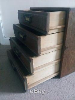 Antique Wood Small Chest Drawers/Cabinet Apothecary/Industrial/Printers/Filing