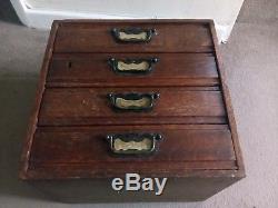 Antique Wood Small Chest Drawers/Cabinet Apothecary/Industrial/Printers/Filing