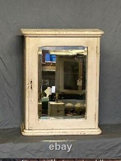 Antique Wood Surface Mount Medicine Cabinet Beveled Mirror Old Vtg Bath 404-21E