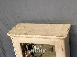 Antique Wood Surface Mount Medicine Cabinet Beveled Mirror Old Vtg Bath 404-21E