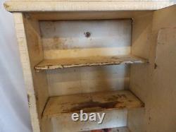 Antique Wood Surface Mount Medicine Cabinet Country Cupboard Vtg 107-18P