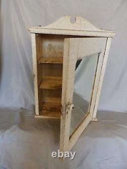 Antique Wood Surface Mount Medicine Cabinet Country Cupboard Vtg 107-18P