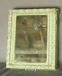 Antique Wood Surface Wall Mount Medicine Cabinet Vintage Mirror Old 1901-24B