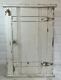Antique Wood Wall Cabinet Shabby Farmhouse Primitive White Worn